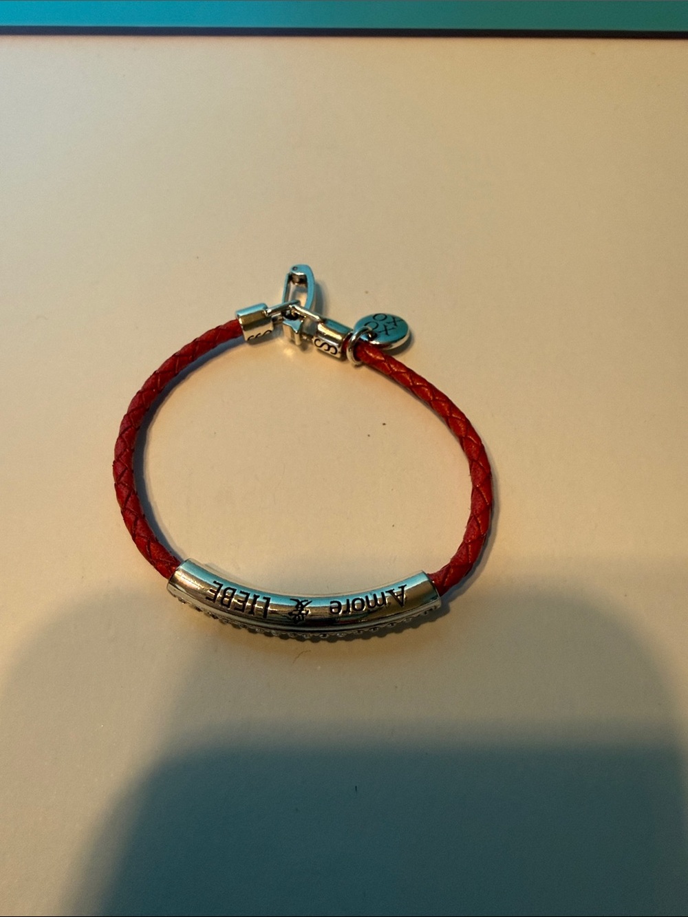 Brighton Red Braided Leather Bracelet with Silver Accents